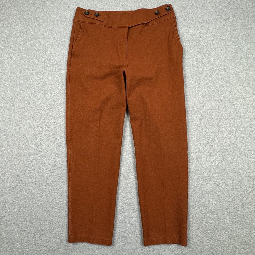 Boden Richmond 7/8 Trousers Rust Orange Cotton Ottoman Pants Size US 10R